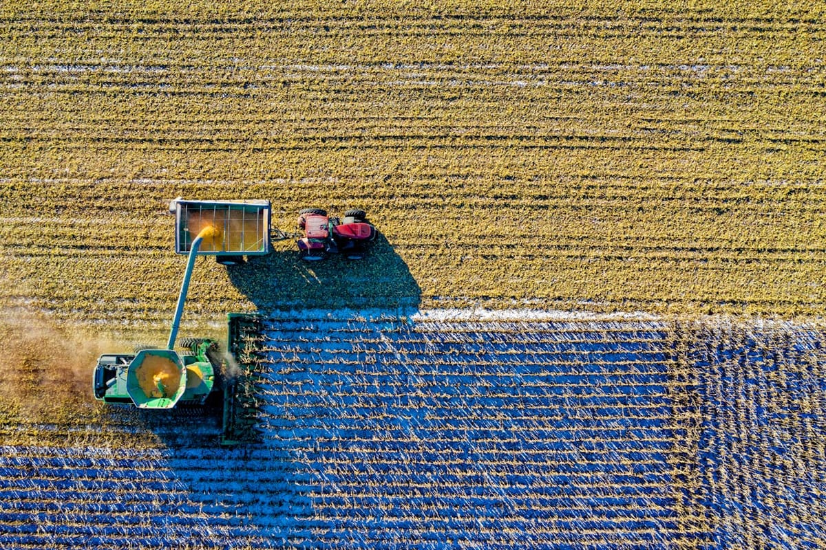 Aerial Corn Harvest